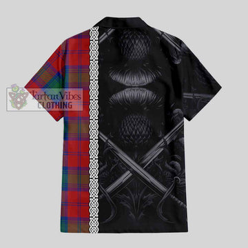 Byres (Byses) Tartan Hawaiian Shirt with Family Crest Cross Sword Thistle Celtic Vibes - Tartan Vibes Clothing