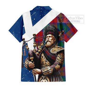 Byres (Byses) Tartan Hawaiian Shirt with Family Crest Scottish Bagpiper Vibes - Tartan Vibes Clothing