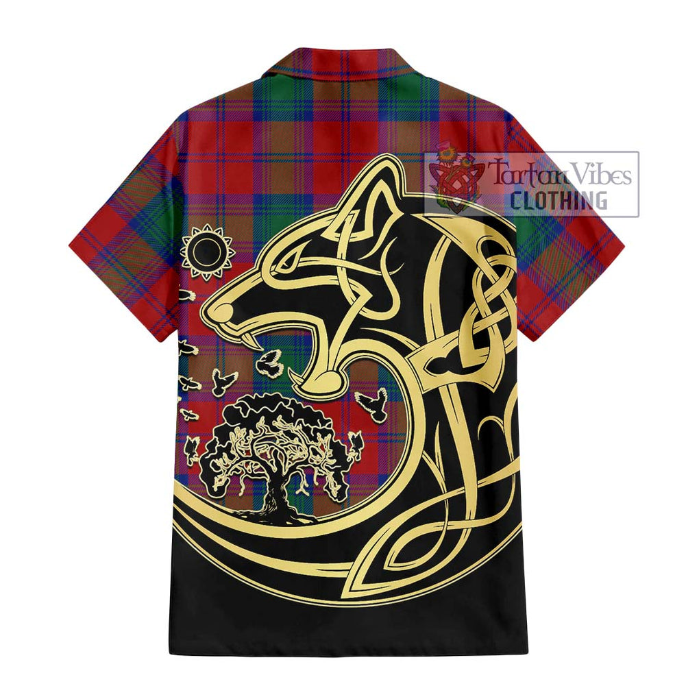 Byres (Byses) Tartan Hawaiian Shirt with Family Crest Celtic Wolf Style - Tartan Vibes Clothing