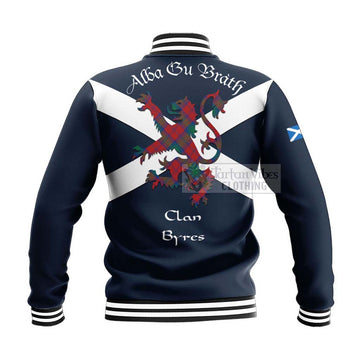 Byres (Byses) Tartan Lion Rampant Baseball Jacket Proudly Display Your Heritage with Alba Gu Brath and Clan Name - Tartan Vibes Clothing