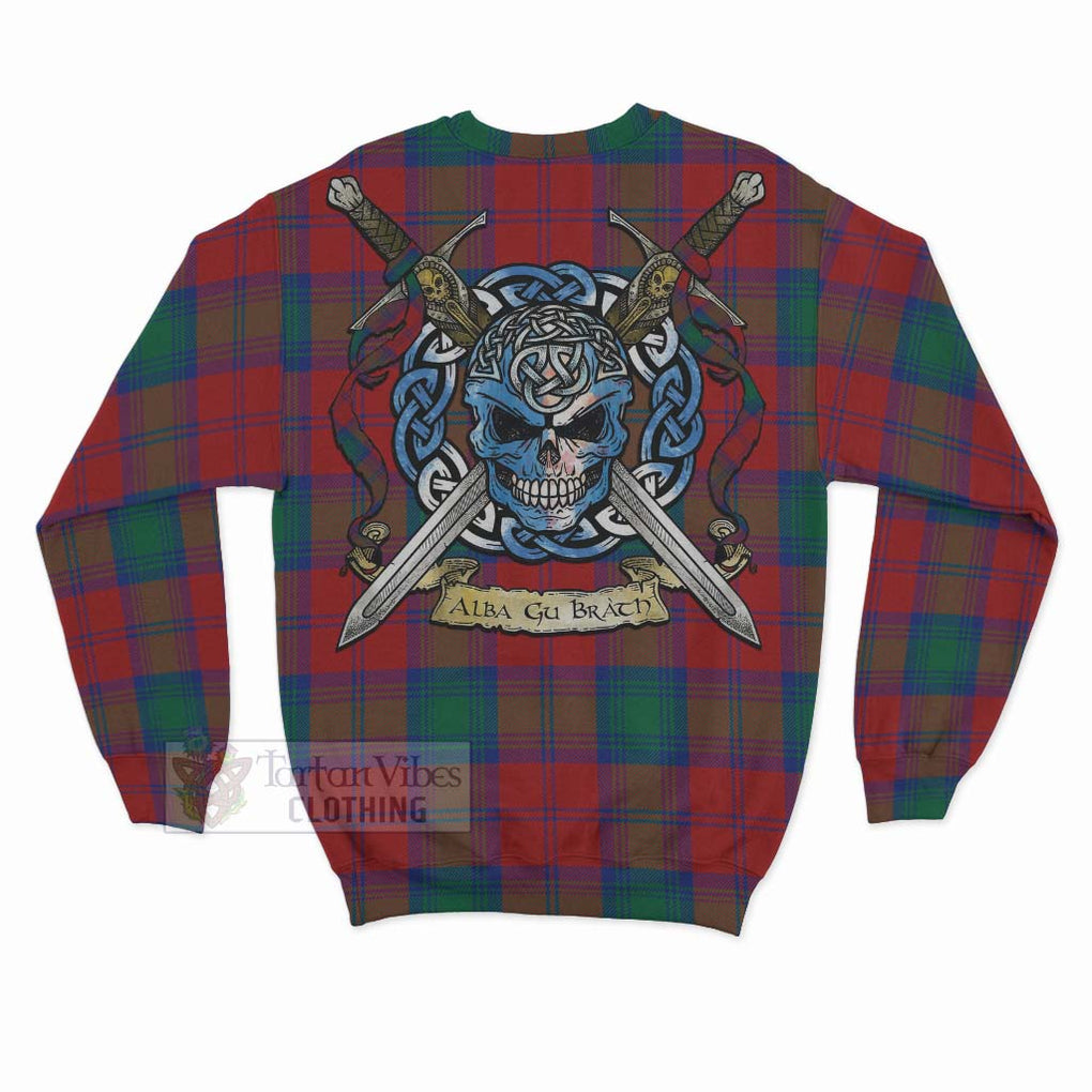Byres (Byses) Tartan Sweatshirt with Family Crest Celtic Skull Style - Tartan Vibes Clothing