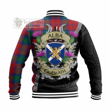Byres (Byses) Tartan Family Crest Baseball Jacket Lion Rampant Royal Thistle Shield Celtic Inspired - Tartan Vibes Clothing