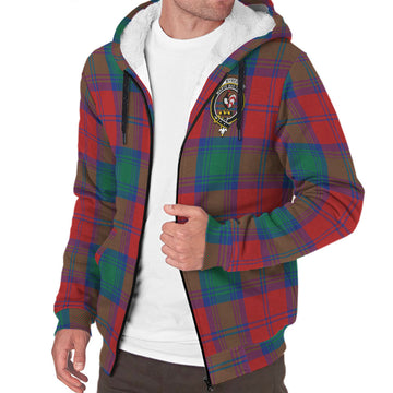 Byres (Byses) Tartan Sherpa Hoodie with Family Crest