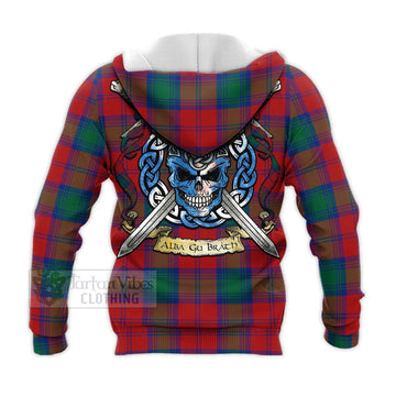Byres (Byses) Tartan Knitted Hoodie with Family Crest Celtic Skull Style - Tartan Vibes Clothing