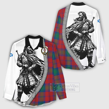 Byres (Byses) Tartan Clan Crest Women's Casual Shirt with Highlander Warrior Celtic Style - Tartan Vibes Clothing