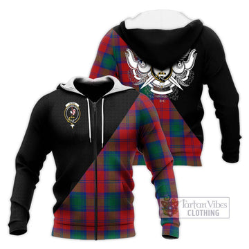 Byres (Byses) Tartan Knitted Hoodie with Family Crest and Military Logo Style Unisex Knitted Zip Hoodie - Tartan Vibes Clothing
