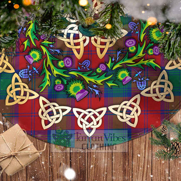 Byres (Byses) Tartan Christmas Tree Skirt with Thistle Celtic Knot Style - Tartan Vibes Clothing