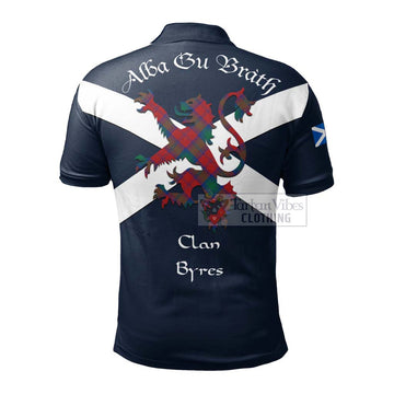 Byres (Byses) Tartan Lion Rampant Polo Shirt Proudly Display Your Heritage with Alba Gu Brath and Clan Name - Tartan Vibes Clothing