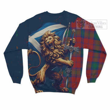 Byres (Byses) Tartan Family Crest Sweatshirt with Scottish Majestic Lion - Tartan Vibes Clothing