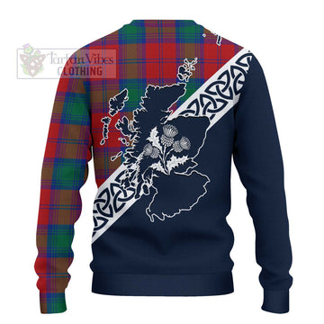 Byres (Byses) Tartan Ugly Sweater Featuring Thistle and Scotland Map - Tartan Vibes Clothing