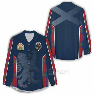 Byres (Byses) Tartan Women's Casual Shirt with Family Crest and Lion Rampant Vibes Sport Style - Tartan Vibes Clothing
