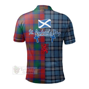 Byres (Byses) Tartan Polo Shirt Happy St. Andrew's Day Half Tartan Style - Tartan Vibes Clothing