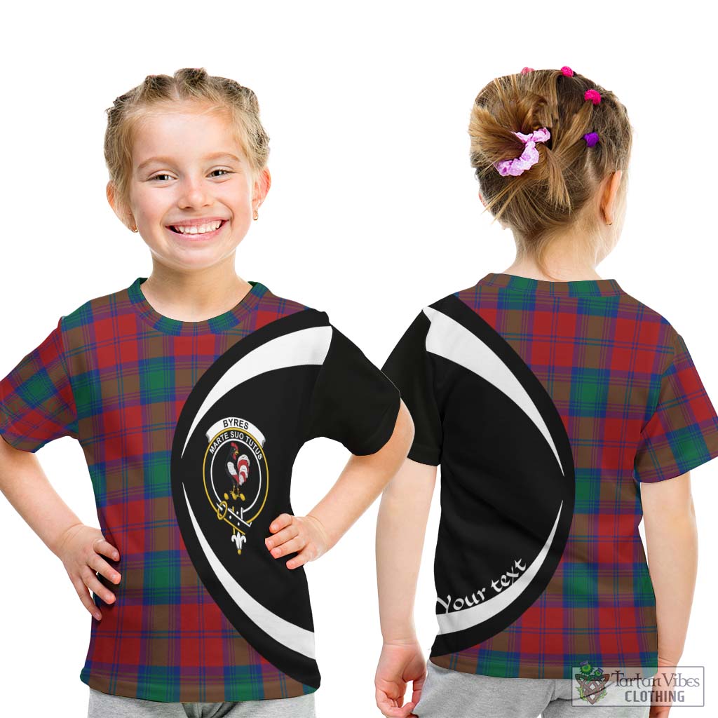 Byres (Byses) Tartan Kid T-Shirt with Family Crest Circle Style - Tartan Vibes Clothing