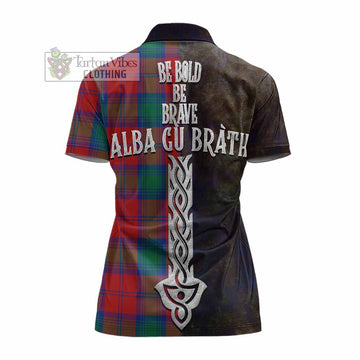 Byres (Byses) Tartan Family Crest Women's Polo Shirt Alba Gu Brath Be Brave Lion Ancient Style - Tartan Vibes Clothing