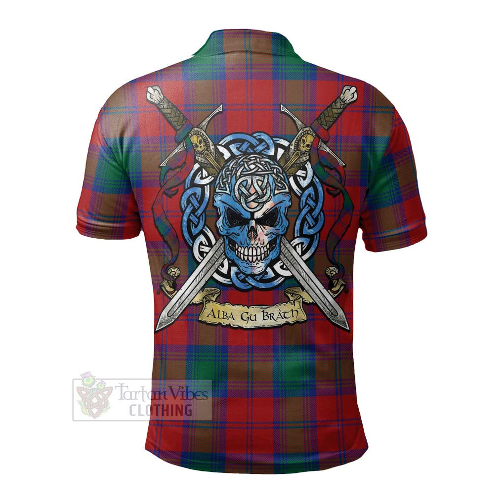 Byres (Byses) Tartan Polo Shirt with Family Crest Celtic Skull Style - Tartan Vibes Clothing