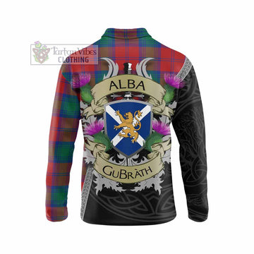 Byres (Byses) Tartan Family Crest Long Sleeve Polo Shirt Lion Rampant Royal Thistle Shield Celtic Inspired - Tartan Vibes Clothing