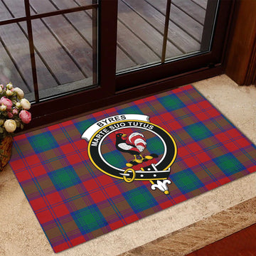 Byres (Byses) Tartan Rubber Doormat with Family Crest - Tartan Vibes Clothing