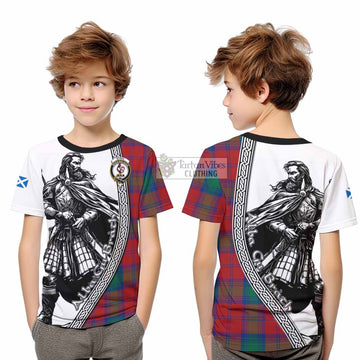 Byres (Byses) Tartan Clan Crest Kid T-Shirt with Highlander Warrior Celtic Style - Tartan Vibes Clothing