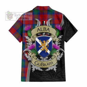 Byres (Byses) Tartan Family Crest Hawaiian Shirt Lion Rampant Royal Thistle Shield Celtic Inspired - Tartan Vibes Clothing