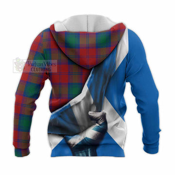 Tartan Vibes Clothing Byres (Byses) Tartan Knitted Hoodie with Family Crest Scotland Patriotic Style