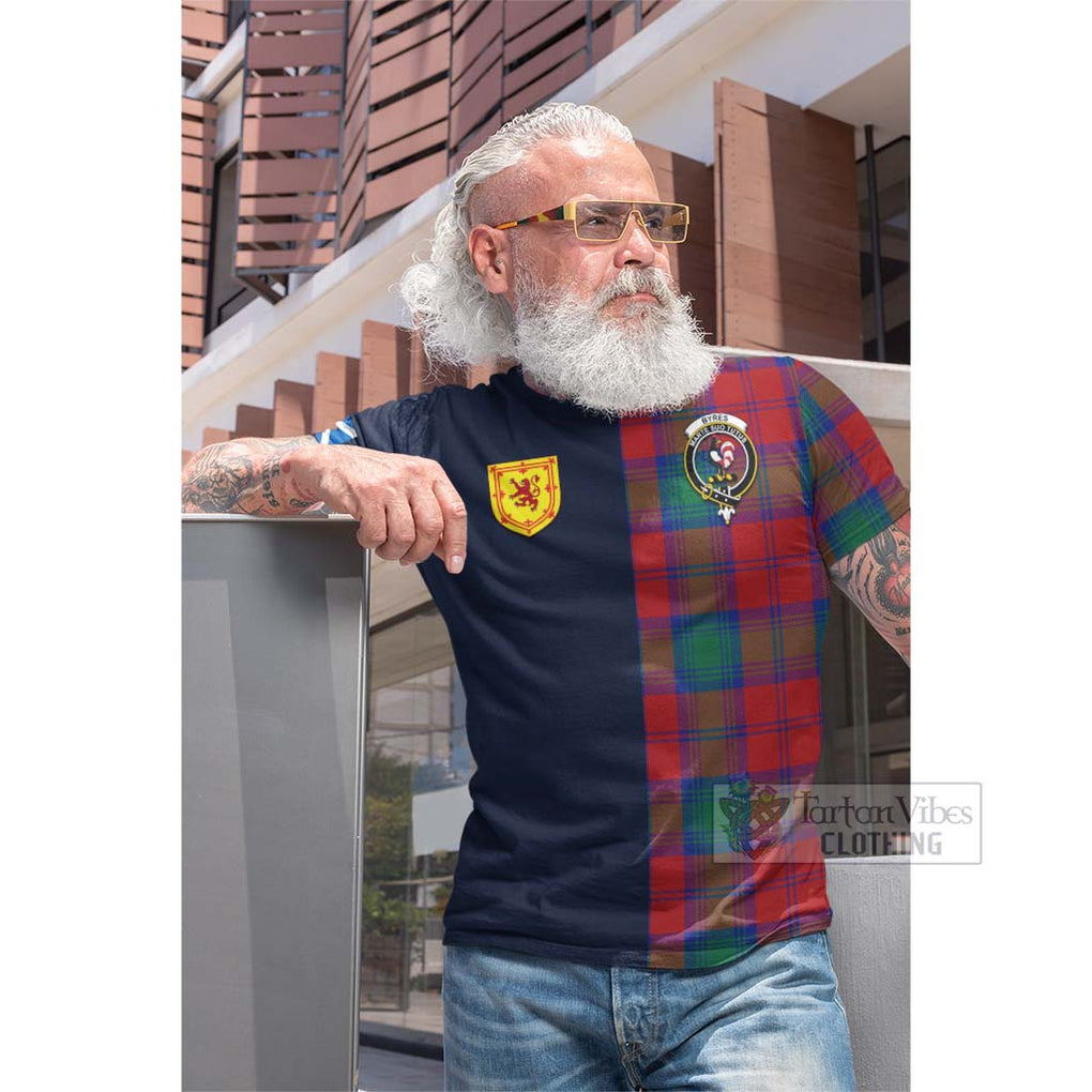 Byres (Byses) Tartan Cotton T-shirt Alba with Scottish Lion Royal Arm Half Style Men's Shirt - Tartan Vibes Clothing