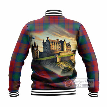 Byres (Byses) Tartan Family Crest Baseball Jacket with Scottish Ancient Castle Style - Tartan Vibes Clothing