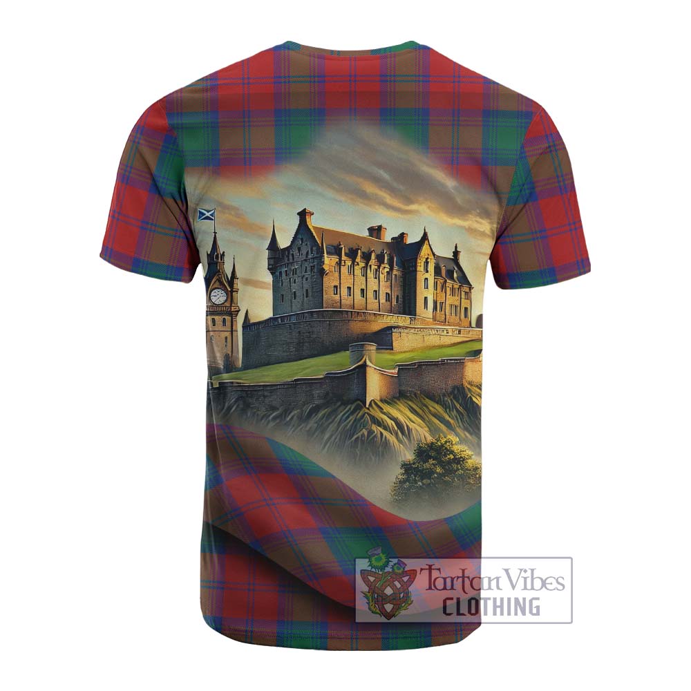 Byres (Byses) Tartan Family Crest Cotton T-shirt with Scottish Ancient Castle Style - Tartan Vibes Clothing