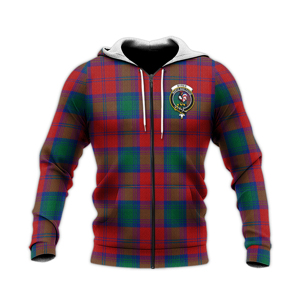 Byres (Byses) Tartan Knitted Hoodie with Family Crest Unisex Knitted Zip Hoodie - Tartan Vibes Clothing