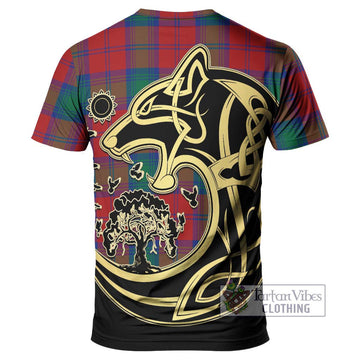 Byres (Byses) Tartan T-Shirt with Family Crest Celtic Wolf Style - Tartan Vibes Clothing