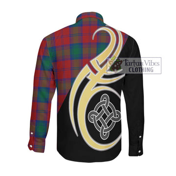 Byres (Byses) Tartan Long Sleeve Button Shirt with Family Crest and Celtic Symbol Style Men's Shirt - Tartan Vibes Clothing