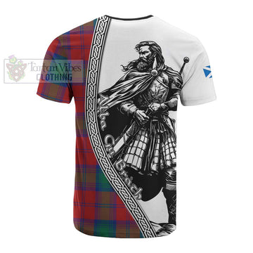 Byres (Byses) Tartan Clan Crest Cotton T-shirt with Highlander Warrior Celtic Style