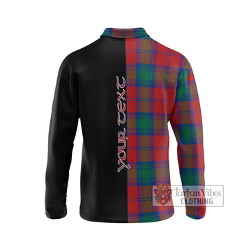 Byres (Byses) Tartan Long Sleeve Polo Shirt with Family Crest and Half Of Me Style - Tartan Vibes Clothing