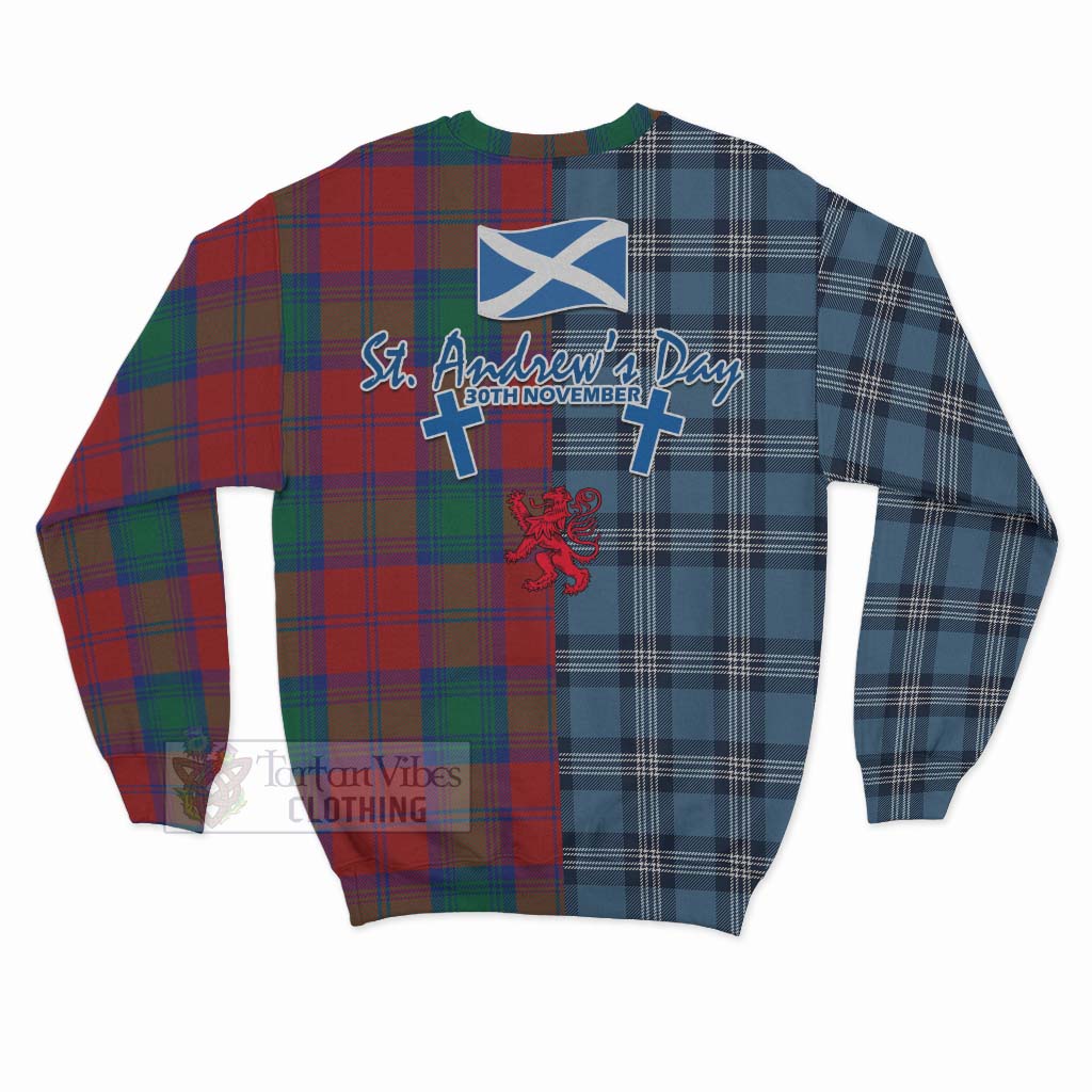 Byres (Byses) Tartan Sweatshirt Happy St. Andrew's Day Half Tartan Style - Tartan Vibes Clothing