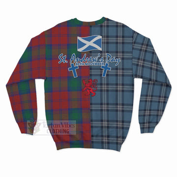 Byres (Byses) Tartan Sweatshirt Happy St. Andrew's Day Half Tartan Style - Tartan Vibes Clothing