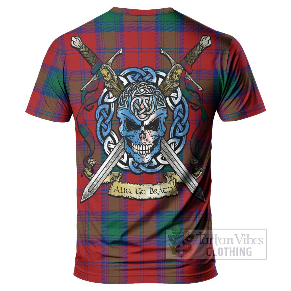 Byres (Byses) Tartan T-Shirt with Family Crest Celtic Skull Style - Tartan Vibes Clothing