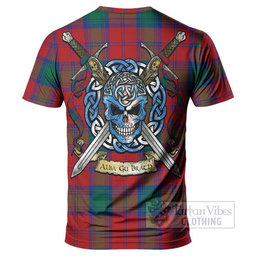 Byres (Byses) Tartan T-Shirt with Family Crest Celtic Skull Style - Tartan Vibes Clothing