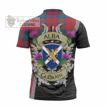 Byres (Byses) Tartan Family Crest Zipper Polo Shirt Lion Rampant Royal Thistle Shield Celtic Inspired - Tartan Vibes Clothing