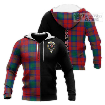 Byres (Byses) Tartan Knitted Hoodie with Family Crest and Half Of Me Style Unisex Knitted Zip Hoodie - Tartan Vibes Clothing