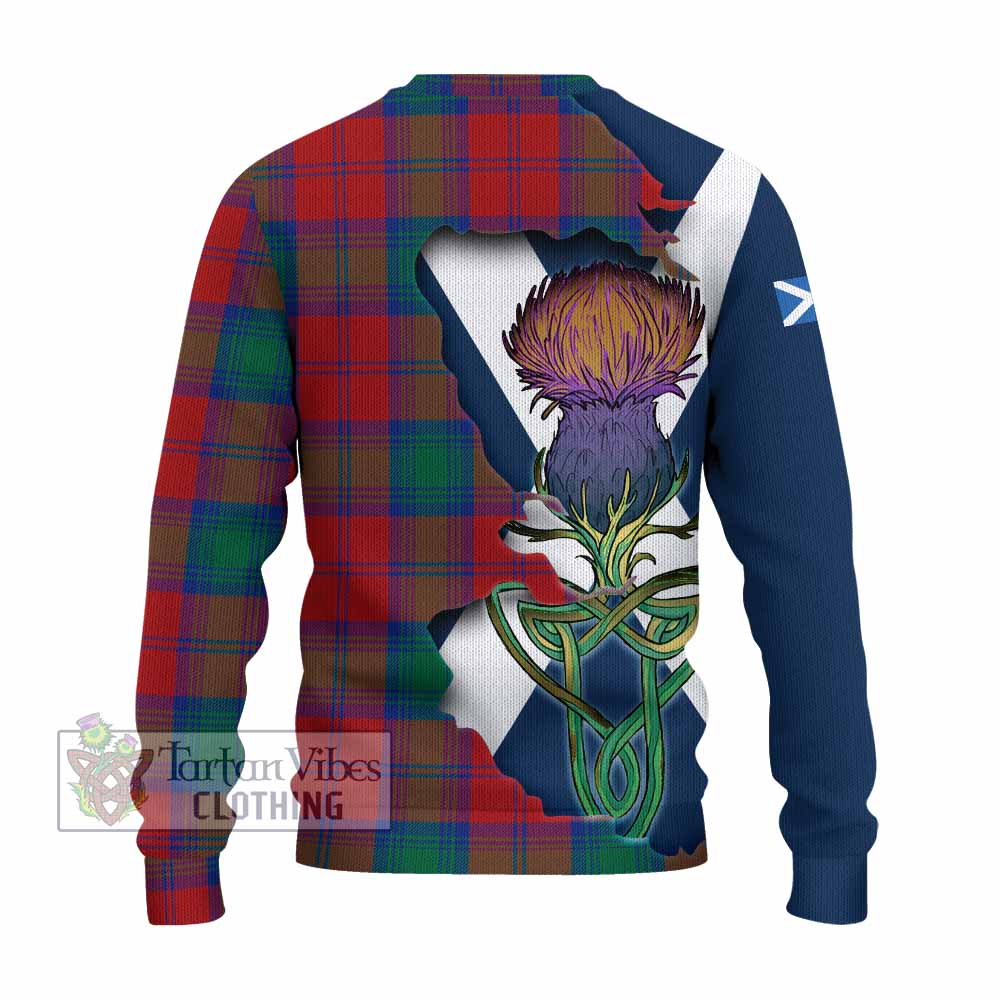 Tartan Vibes Clothing Byres (Byses) Tartan Family Crest Knitted Sweater Scottish Thistle Celtic Inspired