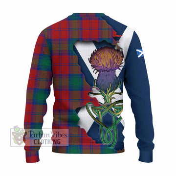 Tartan Vibes Clothing Byres (Byses) Tartan Family Crest Knitted Sweater Scottish Thistle Celtic Inspired