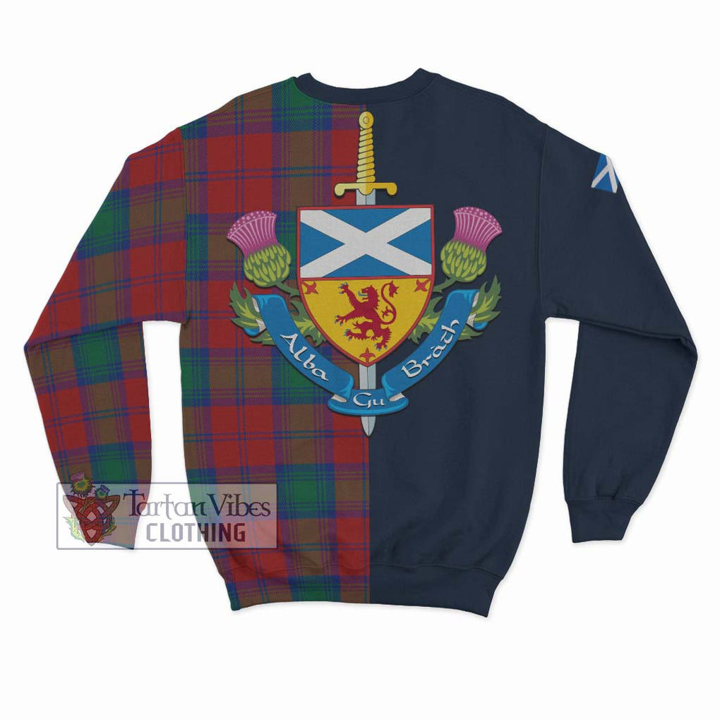 Byres (Byses) Tartan Sweatshirt Alba with Scottish Lion Royal Arm Half Style - Tartan Vibes Clothing