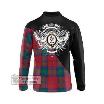 Byres (Byses) Tartan Long Sleeve Polo Shirt with Family Crest and Military Logo Style - Tartan Vibes Clothing