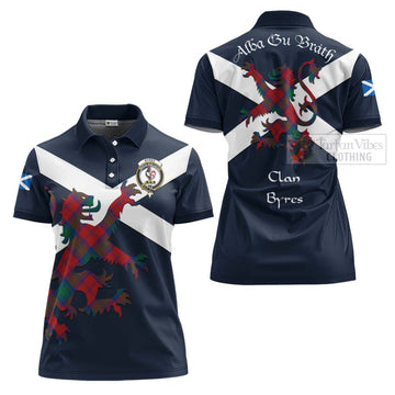 Byres (Byses) Tartan Lion Rampant Women's Polo Shirt Proudly Display Your Heritage with Alba Gu Brath and Clan Name - Tartan Vibes Clothing