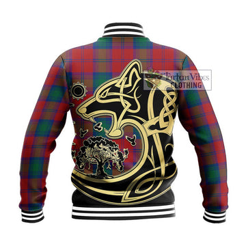 Byres (Byses) Tartan Baseball Jacket with Family Crest Celtic Wolf Style - Tartan Vibes Clothing