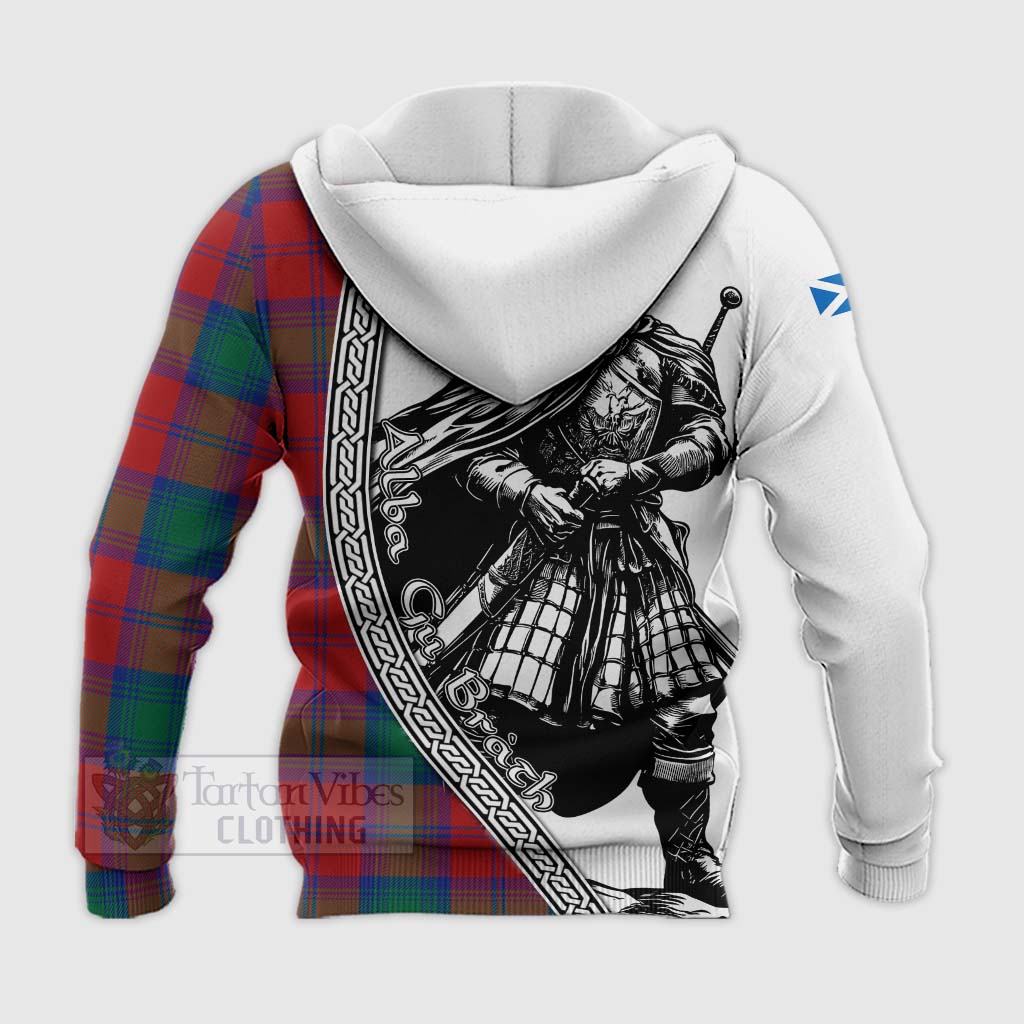 Byres (Byses) Tartan Clan Crest Knitted Hoodie with Highlander Warrior Celtic Style - Tartan Vibes Clothing