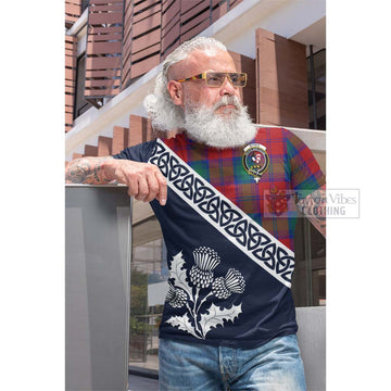 Byres (Byses) Tartan Cotton T-shirt Featuring Thistle and Scotland Map Men's Shirt - Tartan Vibes Clothing