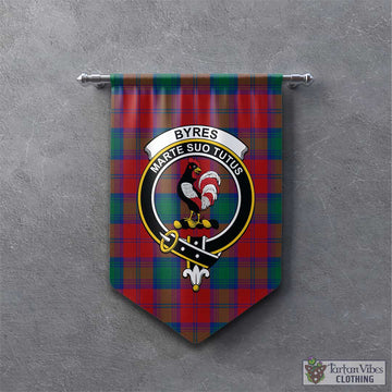 Byres (Byses) Tartan Gonfalon, Tartan Banner with Family Crest - Tartan Vibes Clothing