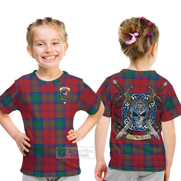 Byres (Byses) Tartan Kid T-Shirt with Family Crest Celtic Skull Style - Tartan Vibes Clothing