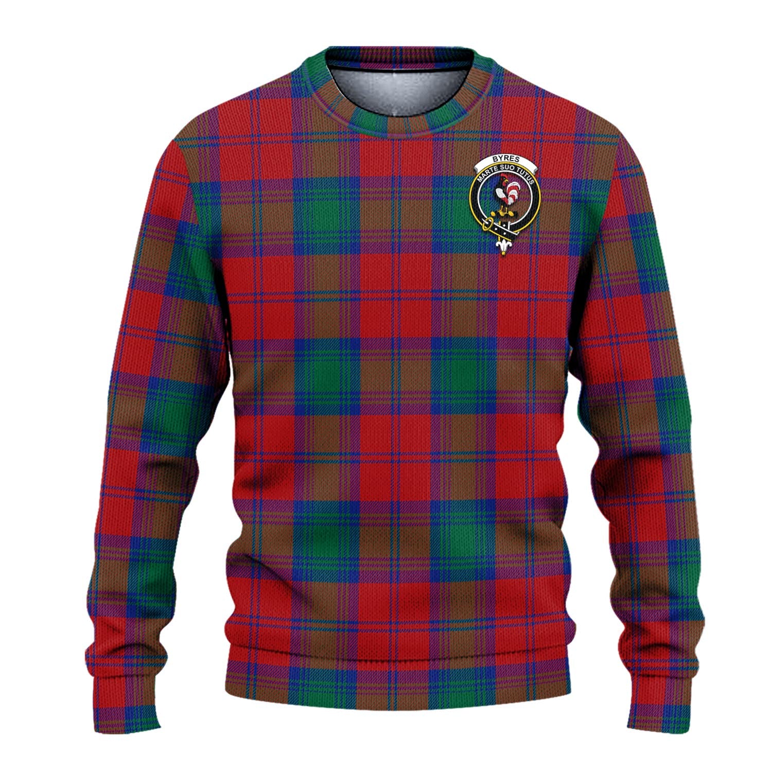 Byres (Byses) Tartan Ugly Sweater with Family Crest - Tartan Vibes Clothing