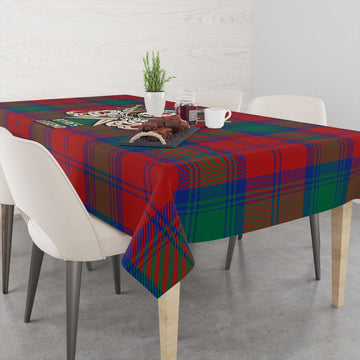 Byres (Byses) Tartan Tablecloth with Clan Crest and the Golden Sword of Courageous Legacy - Tartan Vibes Clothing